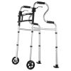Folding Walker on Wheels, 3-in-1 Stand-Assist Folding Walkers with Adjustable Height and Width
