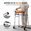 Folding Walker on Wheels, 3-in-1 Stand-Assist Folding Walkers with Adjustable Height and Width