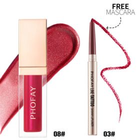 rrPHOFAY Lipliner And Ultra-Glossy Lip Gloss (Option: 08 03Set)