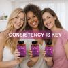 Hair growth vitamins containing 1,000 mcg ofbiotin, collagen, saw palmetto, and other naturalingredients to promote stronger, healthier hair,skin
